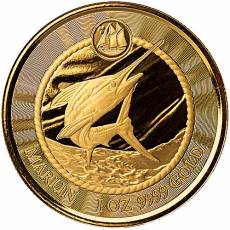 Goldmünze 1/10 oz Cayman Islands Marlin Speerfisch Proof Like 2023