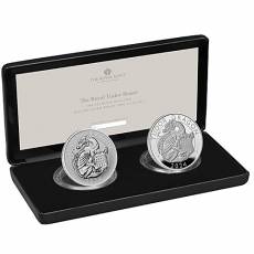 Silberset 2 x 1 oz Tudor Beasts Dragon Proof & Reverse Proof 2024