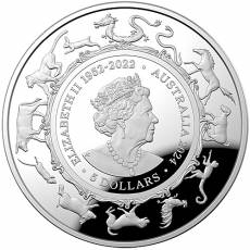 Silbermünze 1 oz Australien RAM Lunar Drache PP gewölbt 2024