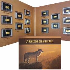 16 x kleine Gold - Anlagebarren Rückkehr der Wildtiere 9999 Feingold PP