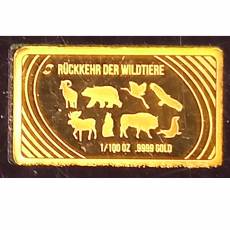 16 x kleine Gold - Anlagebarren Rückkehr der Wildtiere 9999 Feingold PP