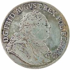 Silbermünze 1/3 Taler Sachsen Friedrich August II 1763