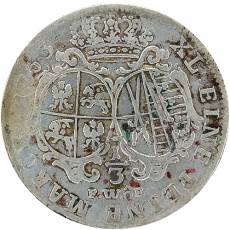 Silbermünze 1/3 Taler Sachsen Friedrich August II 1763