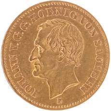 20 Reichsmark König Johann Sachsen Goldmünze 1873