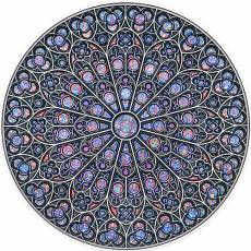 Silbermünze 5 oz Notre Dame Gotik Fenster Mandala Art Antik Finish 2024