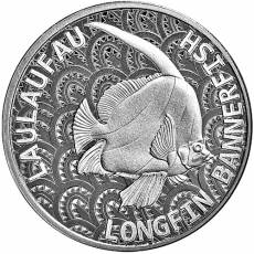 Silbermünze 1 oz Tokelau Longfin Bannerfish - Gemeiner Wimpelfisch 2024