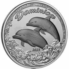 Silbermünze 1 oz Eastern Caribbean Dominica Dolphin 2023