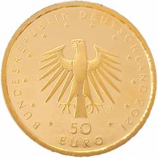 Goldmünze 50 Euro Musikinstrumente-Pauke 2021