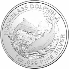 1 Unze Silbermünze Hourglass Dolphin Stundenglasdelfin 2024
