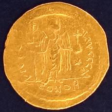Goldmünze Constantinople Justinian I Solidus 527-565 AD