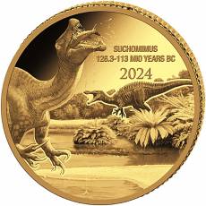 Goldmünze 0,5 gramm Prehistoric Life Suchomimus 2024