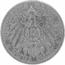 Silbermünze 2 Reichsmark Albert Sachsen 1900