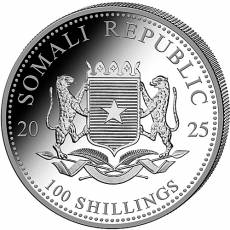 Somalia Elefant 1 Unze Silber farbig 2025