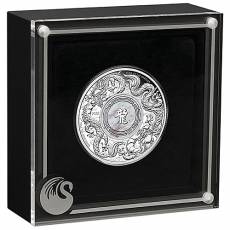 Silbermünze 2 oz Australien Mother of Pearl Double Dragon polierte Platte 2024