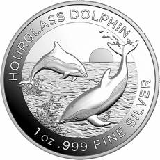 1 Unze Silbermünze Hourglass Dolphin High Relief PP 2024