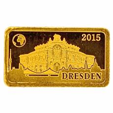 Goldbarren 1 gramm 999,9/1000 Dresden Semperoper Proof 2015