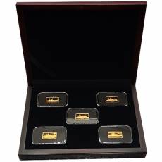 5 x 5 gramm Goldbarren Berühmte Schlachtschiffe Serie 1 Polierte Platte
