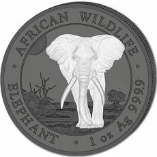 Silbermünzen - Satz Somalia Elefant Black & White 2025