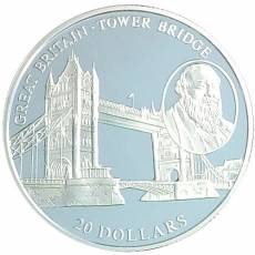 14 Stück Silbermünzen Serie Europäische Brücken polierte Platte 2004