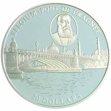 14 Stück Silbermünzen Serie Europäische Brücken polierte Platte 2004