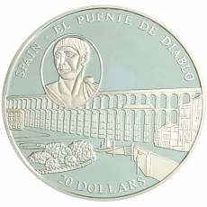 14 Stück Silbermünzen Serie Europäische Brücken polierte Platte 2004