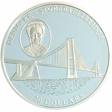 14 Stück Silbermünzen Serie Europäische Brücken polierte Platte 2004