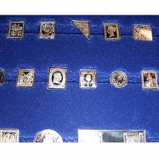 100 Stk berühmteste Briefmarken der Welt in Sterlingsilber (wenige leicht angelaufen)