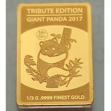 6 Stk Goldbarren Set Giant Panda Tribute Edition 2017