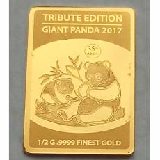 6 Stk Goldbarren Set Giant Panda Tribute Edition 2017