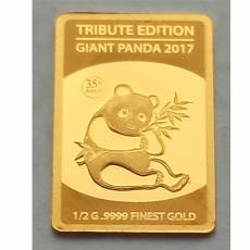 6 Stk Goldbarren Set Giant Panda Tribute Edition 2017