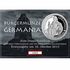 1 Unze Silber Deutschland Bürgermünze Germania Blister 2013