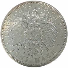 Silbermünze 5 Reichsmark Friedrich August III Sachsen 1914