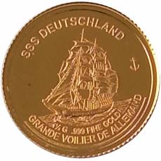 Gold-Satz 6 x 0,5 gramm Deutsche Großsegler und Windjammer