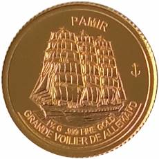 Gold-Satz 6 x 0,5 gramm Deutsche Großsegler und Windjammer