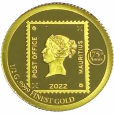 Goldmünze 1/2 gramm Blaue Mauritius 2022
