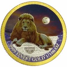Goldmünze 1/100 oz Mysterious Rhodium Savanna Life Löwe 2023