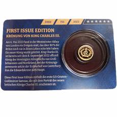 Goldmünze 1/2 gramm First Issue Edition Coronation Charles III Proof Blister 2023