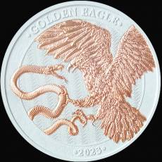 1 Unze Silber Golden Eagle 5 Euro Germania Mint White Cerafine Rosegold 2023