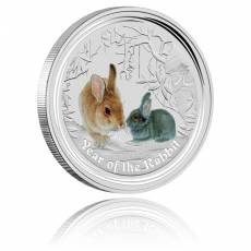 Australien Lunar II Hase 2oz Silber (farbig)