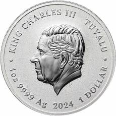 1 oz Silbermünze Tuvalu Black Flag Piratenschiff The Kingston 2024
