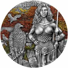 2 Unzen Silber Walküre Arnhild Antik Finish High Relief 2025