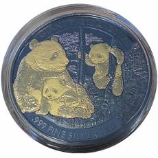 Silbermünze 1 Kg Giant Panda Black Ruthenium Golden Enigma Edition 2017