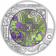 Silbermünze 25 Euro Niob Digitalisierung Österreich 2025