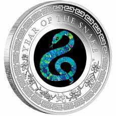 1 oz Silbermünze Australien Opal-Serie Lunar Schlange 2025