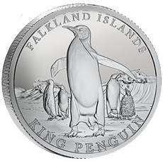 Silbermünze 1 oz Silber Falkland Islands Königspinguin 2025