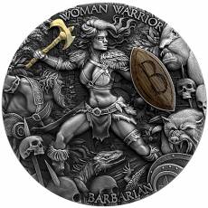 Silbermünze 2 oz Woman Warrior Babarian High Relief 2025