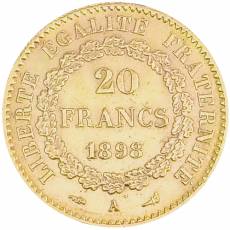 20 Franc Goldmünze Frankreich 1898