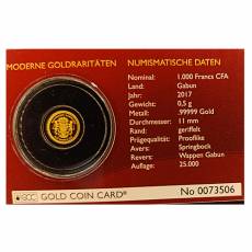 Goldmünze 1/2 gramm 50 Jahre Springbock in Coincard 2017
