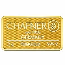 2 gramm C. Hafner - Goldbarren 999,9/1000