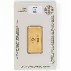 10 gramm C. Hafner - Goldbarren 999,9/1000